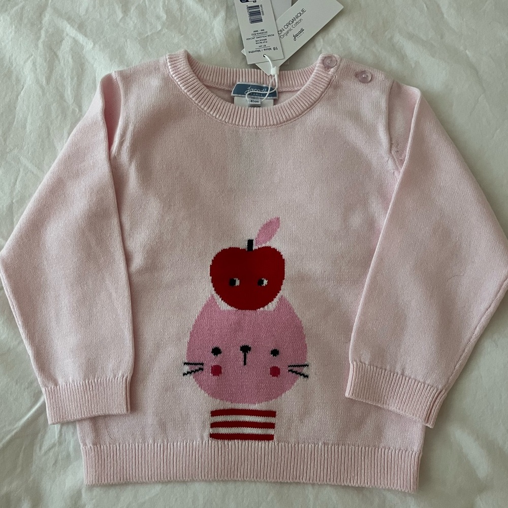 Jacadi Light Pink Knit Baby Sweater